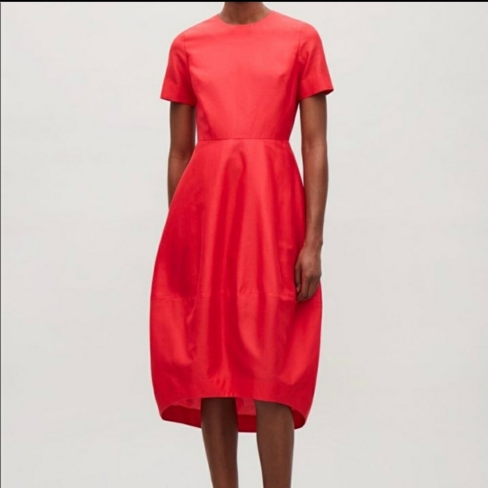 Silk blend cocoon dress